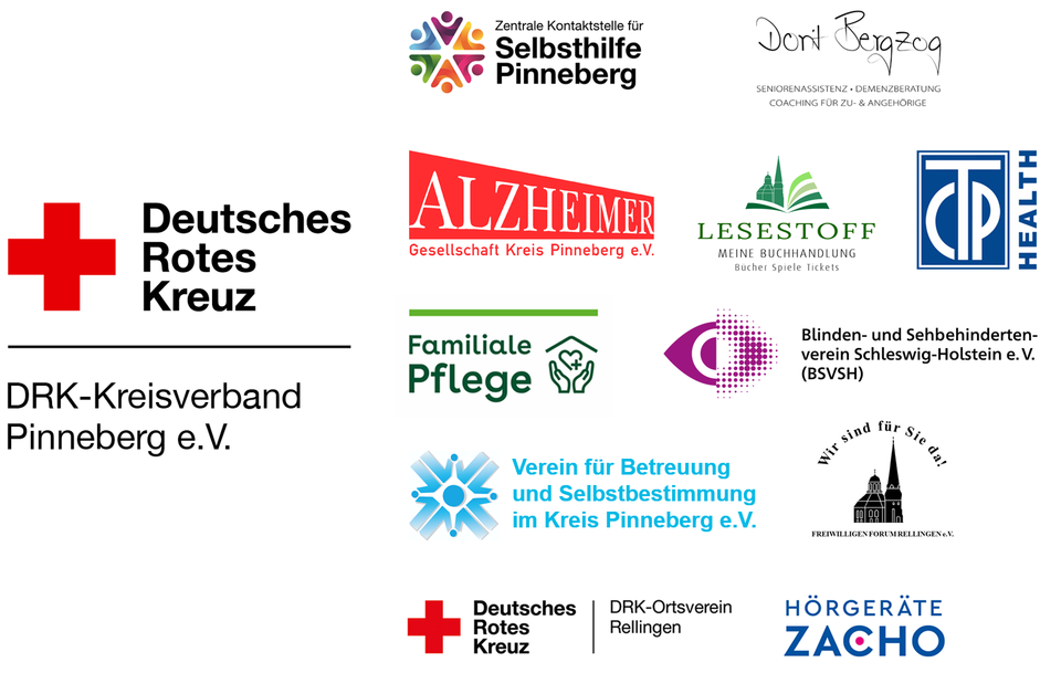 Eine Übersicht der Logos aller Unterstützer der Aktionen für mehr Sichtbarkeit von Demenz