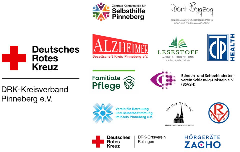 Eine Übersicht der Logos aller Unterstützer der Aktionen für mehr Sichtbarkeit von Demenz